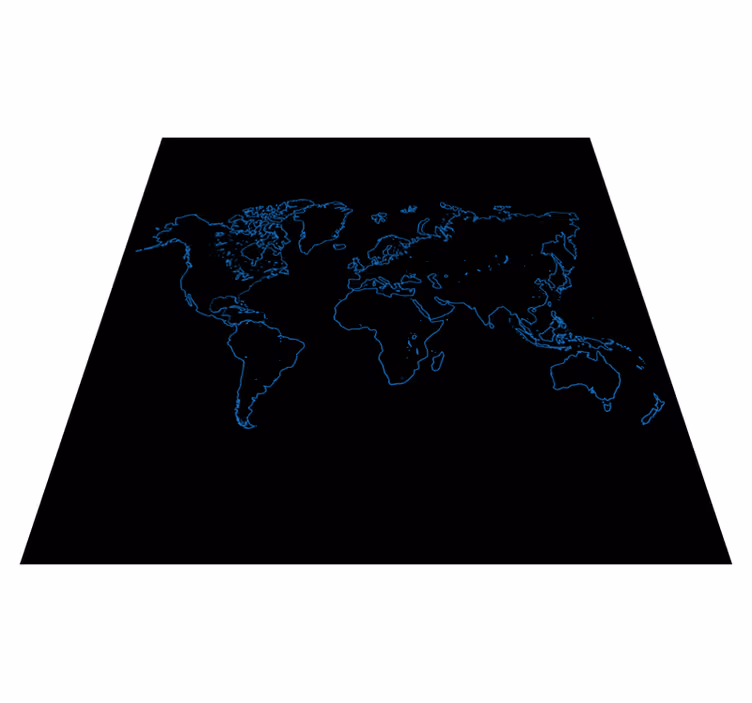 Tappeto vinile mappamondo contorno mappamondo - TenStickers