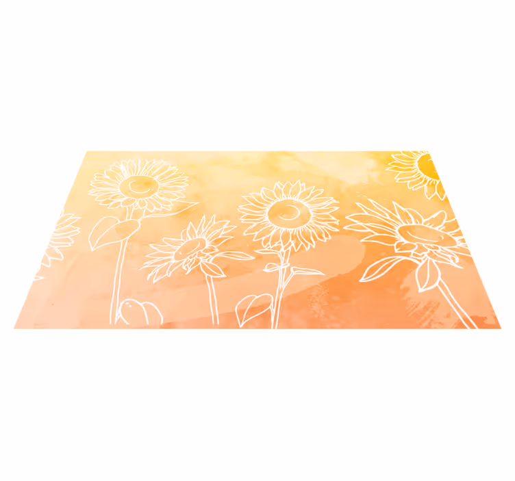 Tappeto PVC cucina girasole illustrato - TenStickers