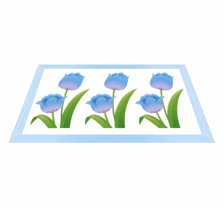 Tappeto vinile fiori esposizione di tulipani blu - TenStickers