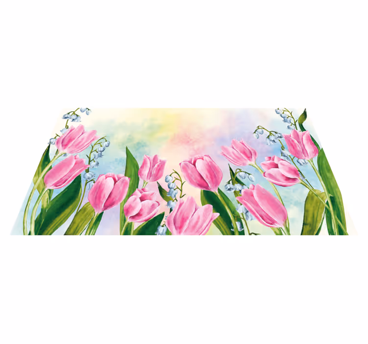 Tappeto vinile fiori composizione floreale di tulipani - TenStickers