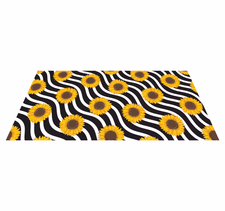 Tappeto vinile fiori motivo a onde di girasole - TenStickers