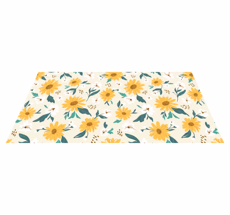 Tappeto vinile fiori allegro motivo floreale - TenStickers