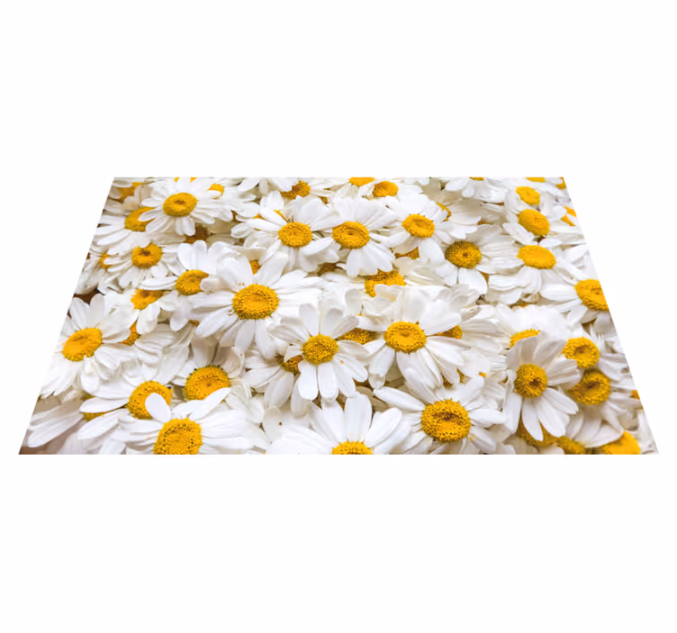 Tappeto vinile bagno concetto di fiore di margherita - TenStickers