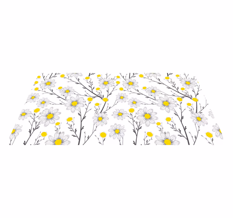 Tappeto vinile fiori motivo floreale giallo - TenStickers