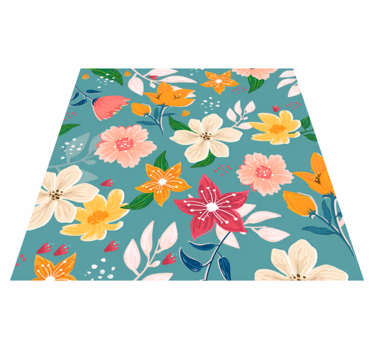 Tappeto vinile fiori gioco di motivi floreali - TenStickers