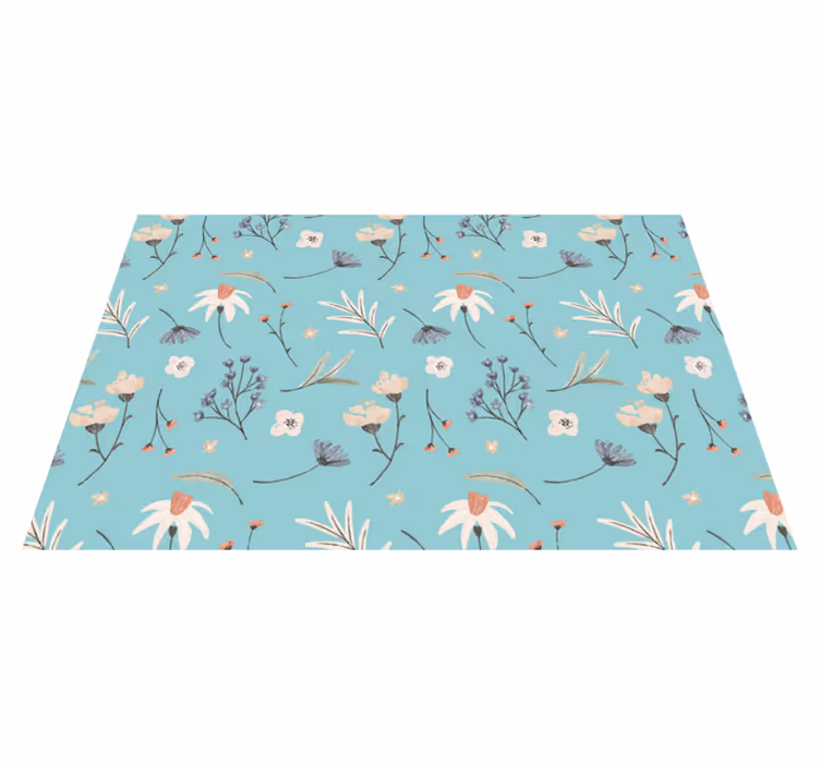 Tappeto vinile fiori motivi floreali in fiore - TenStickers