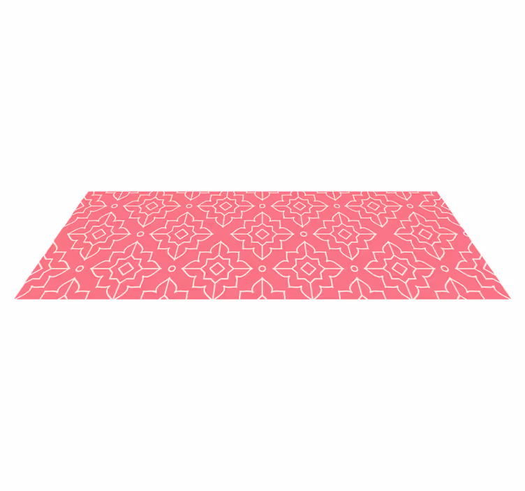 Tappeto vinile geometrico motivo a reticolo rosa - TenStickers