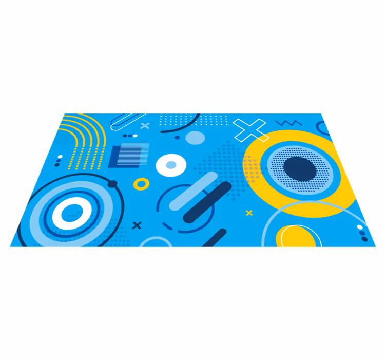 Tappeto vinile geometrico motivo moderno blu - TenStickers
