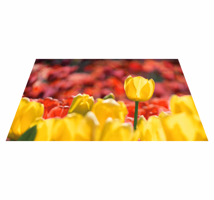 Tappeto vinile fiori gigli di tulipano giallo - TenStickers