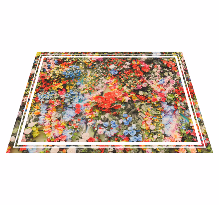 Tappeto vinile natura motivo floreale colorato - TenStickers