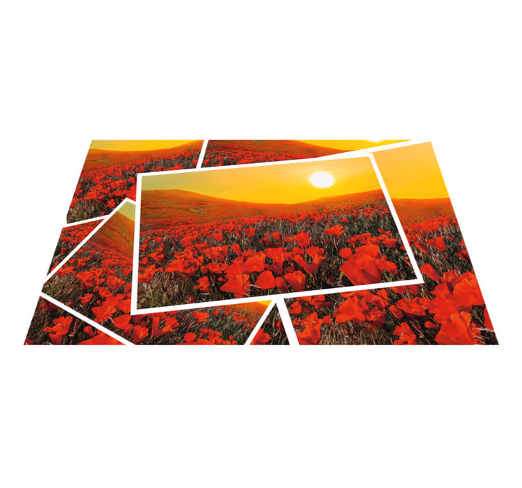 Tappeto vinile natura campi di fiori vivaci - TenStickers
