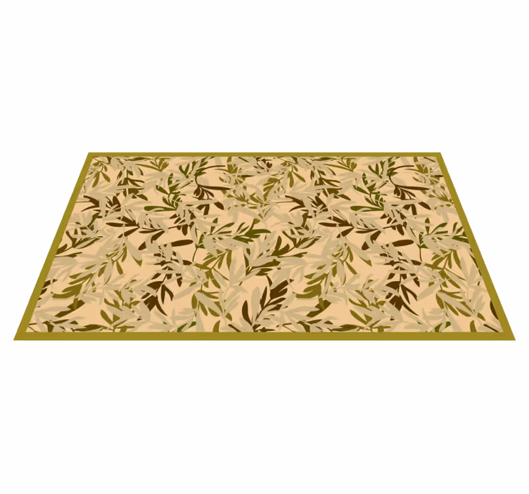 Tappeto vinile fiori motivo verde fogliame - TenStickers