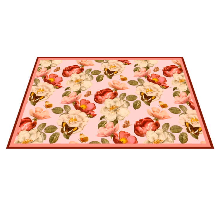 Tappeto vinile fiori composizione floreale in fiore - TenStickers