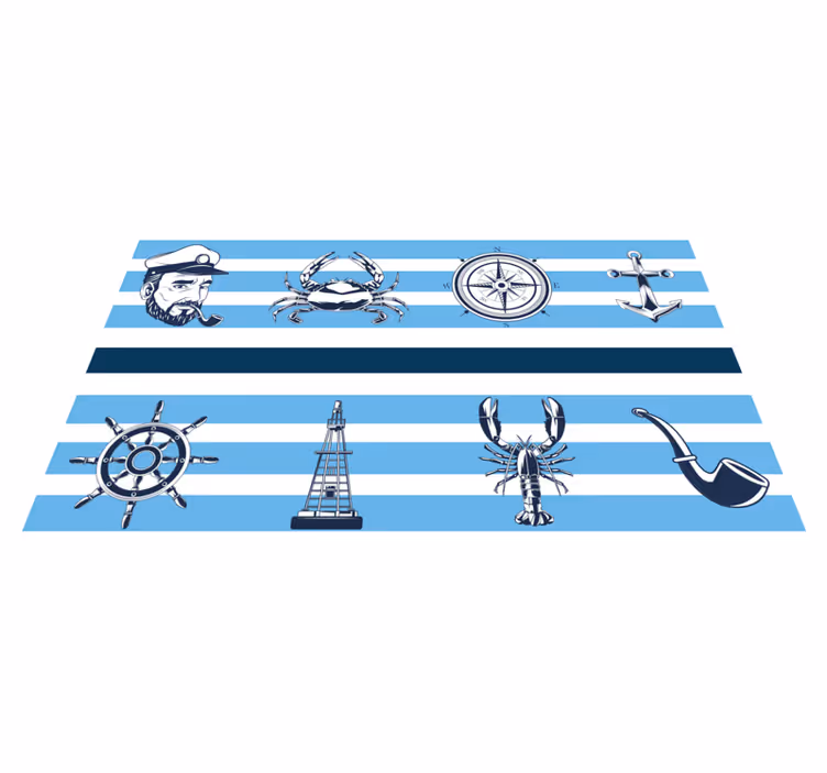 Tappeto vinile bagno temi nautici costieri - TenStickers