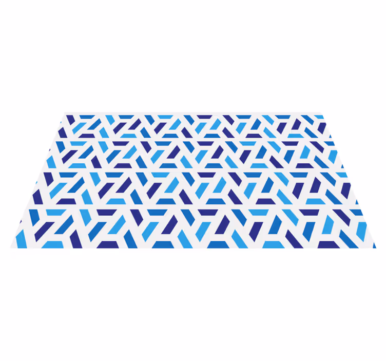 Tappeto vinile geometrico forme a motivi blu - TenStickers