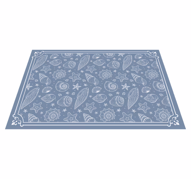 Tappeto vinile bagno conchiglie ispirate all'oceano - TenStickers
