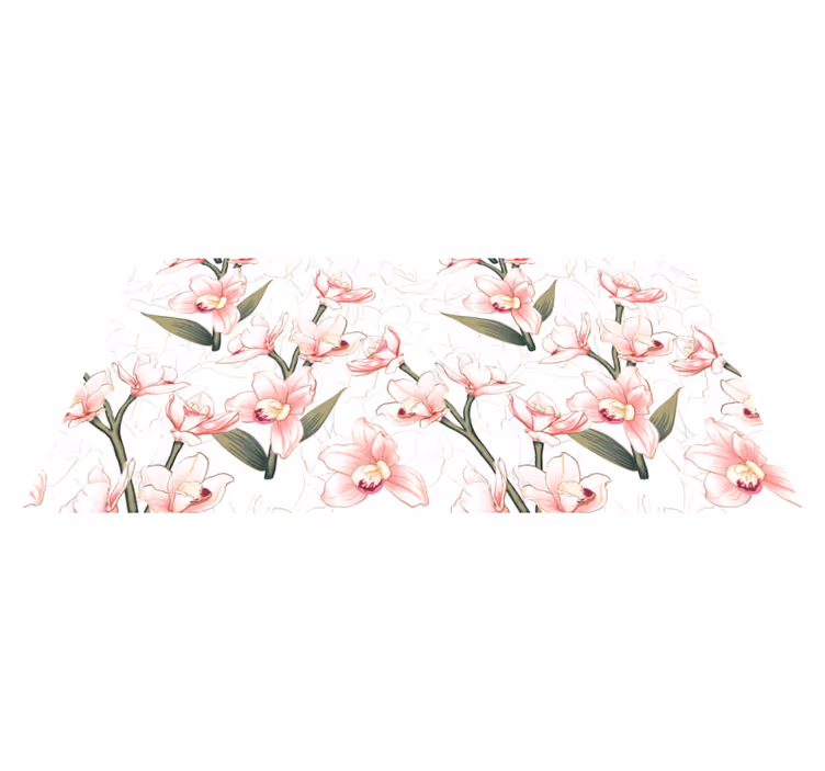 Tappeto vinile fiori delicato motivo floreale - TenStickers