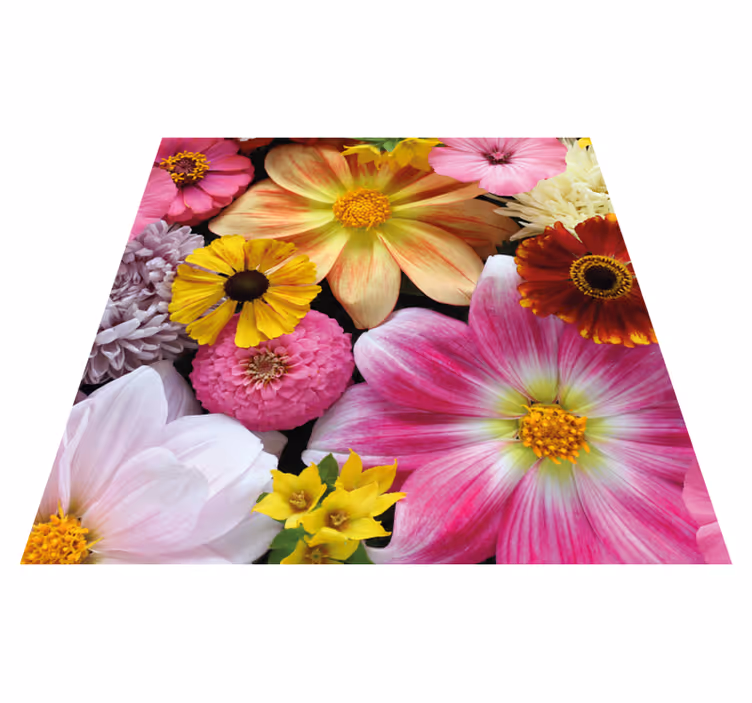 Tappeto vinile fiori bella disposizione realistica - TenStickers