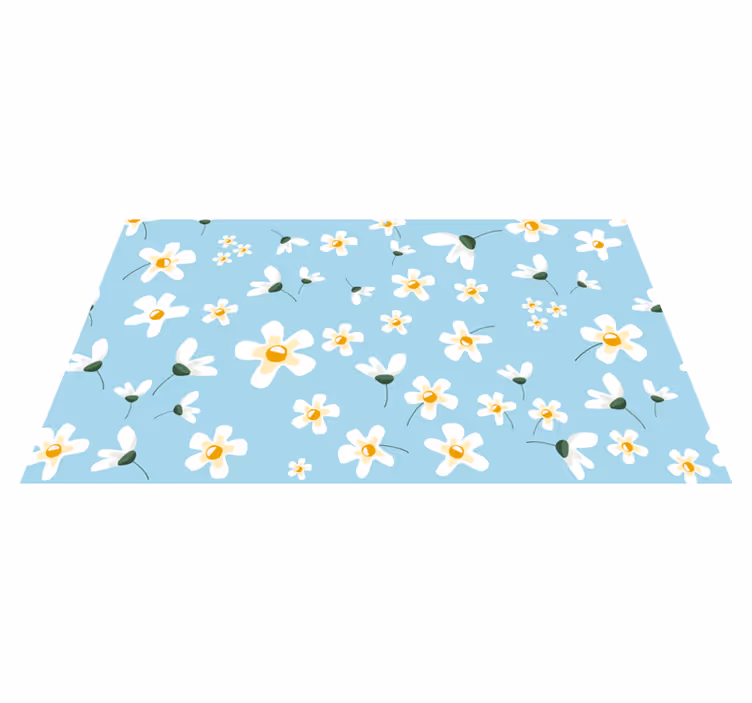 Tappeto vinile fiori stile a fiori di margherita - TenStickers