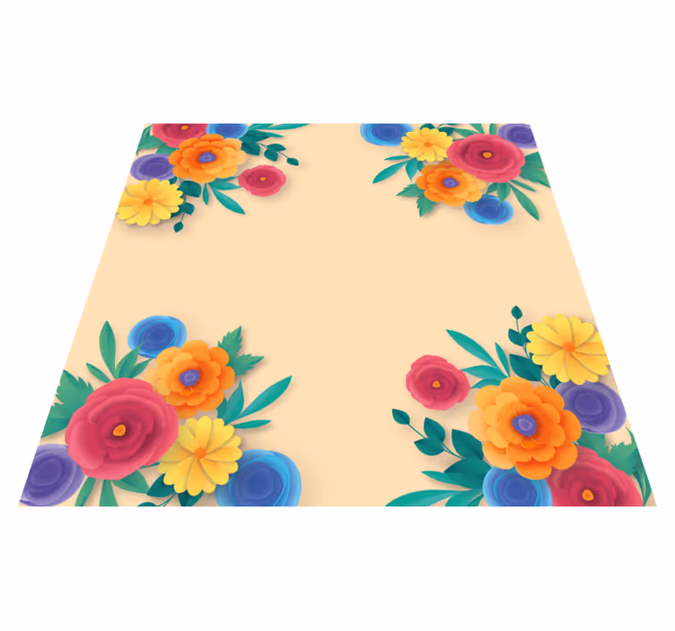 Tappeto vinile fiori fiore vivace - TenStickers