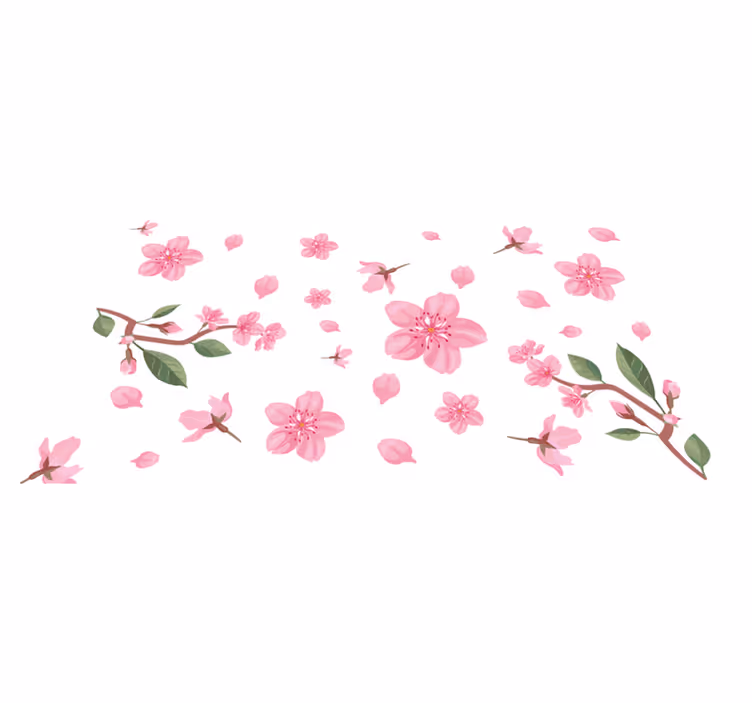Tappeto vinile fiori motivo fiorito rosa - TenStickers