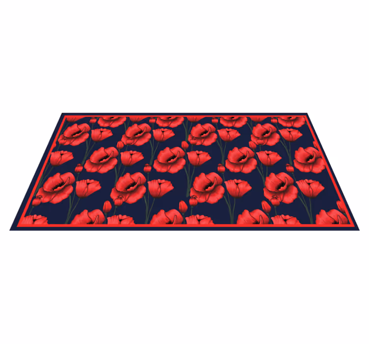 Tappeto vinile fiori disposizione di papaveri rossi - TenStickers