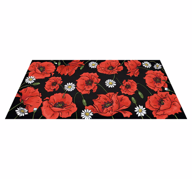 Tappeto vinile fiori illustrazione floreale vibrante - TenStickers