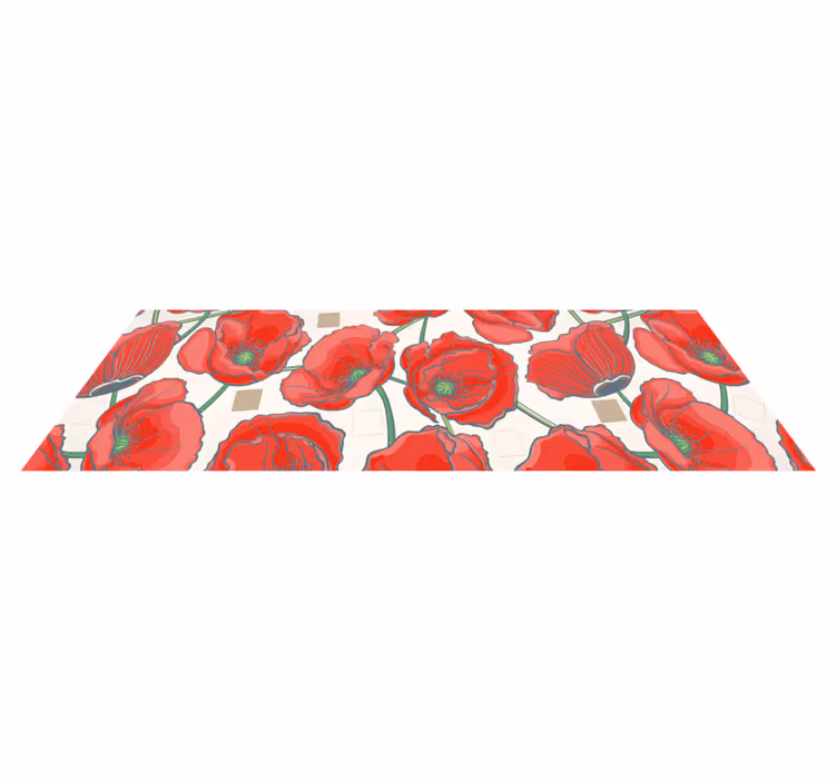 Tappeto vinile fiori raffinatezza del fiore cremisi - TenStickers