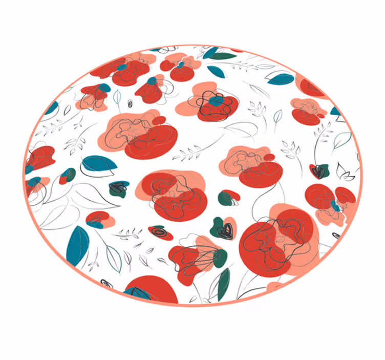 Tappeto vinile fiori elemento floreale fiorente - TenStickers