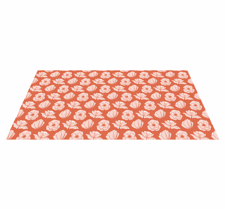 Tappeto vinile fiori elemento floreale - TenStickers