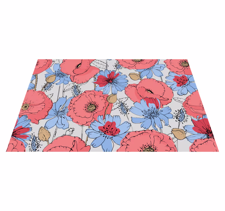Tappeto vinile fiori stampa botanica vivace - TenStickers