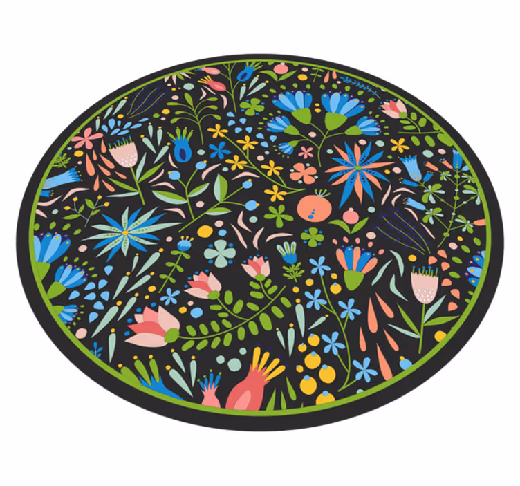 Tappeto vinile fiori stampa botanica vibrante - TenStickers