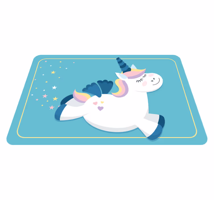 Tappeto vinile per bambini carino unicorno al galoppo - TenStickers