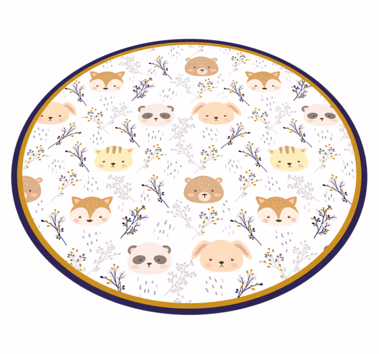 Tappeto vinile per bambini adorabili creature della foresta - TenStickers