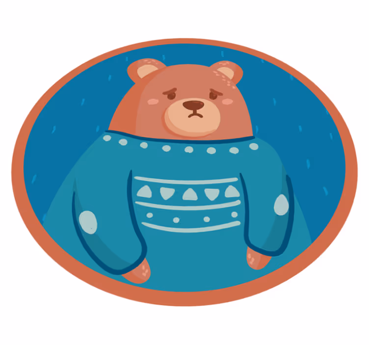 Tappeto vinile bebé maglione orso triste - TenStickers