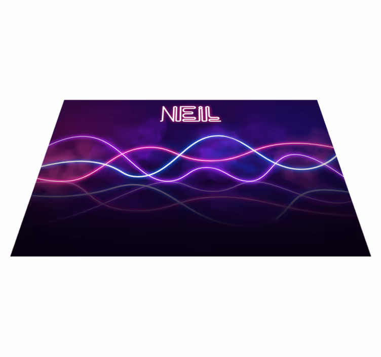 Tappeto vinile con nome esposizione di luci al neon - TenStickers