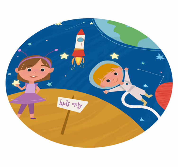 Tappeto vinile giochi divertimento avventura spaziale - TenStickers