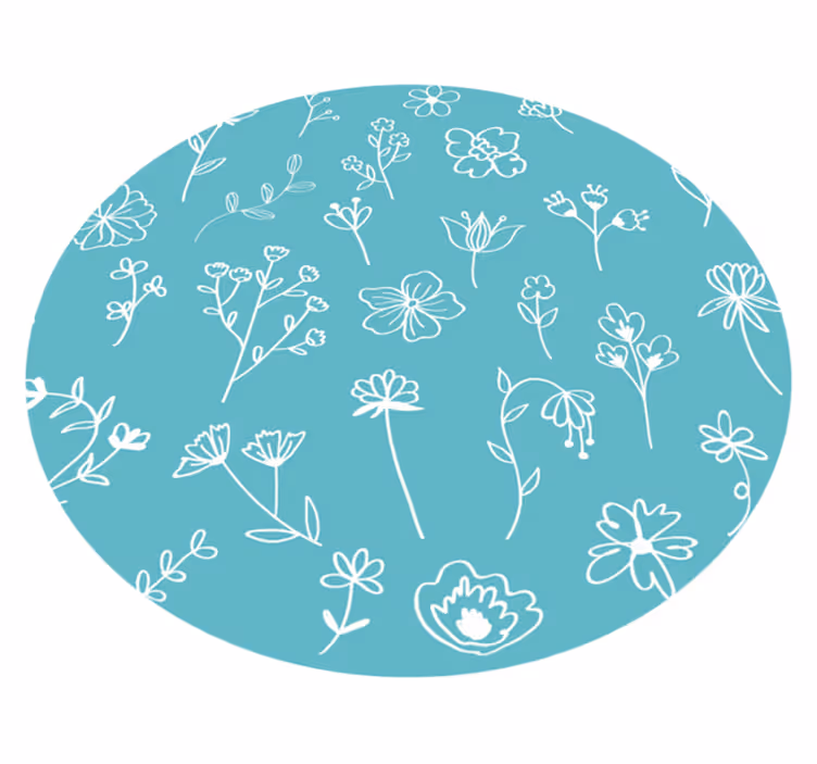 Tappeto vinile fiori illustrazioni eleganti - TenStickers