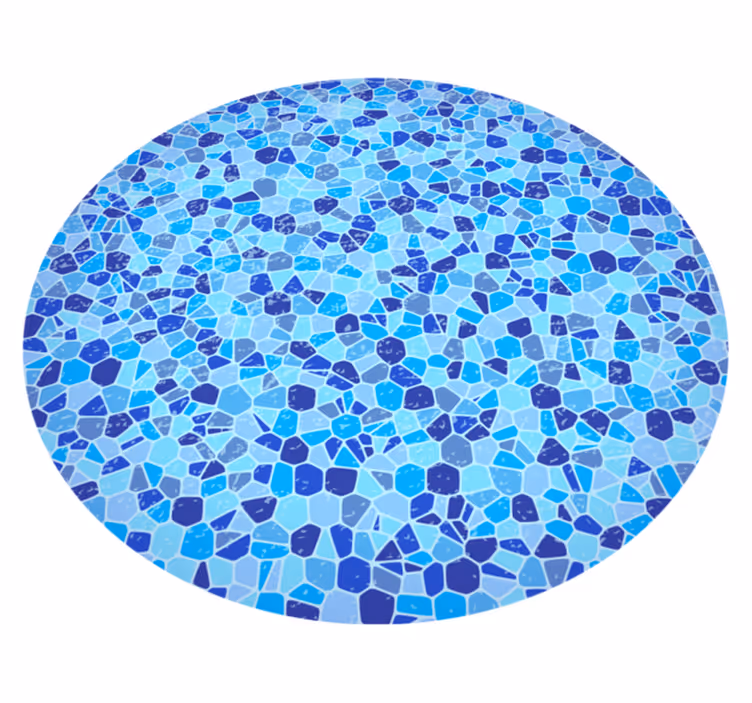 Tappeto vinile effetto marmo trama blu mosaico - TenStickers