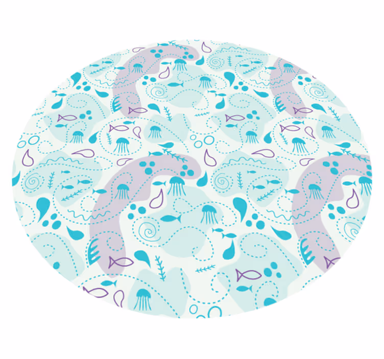 Tappeto vinile bagno modelli di onde oceaniche - TenStickers