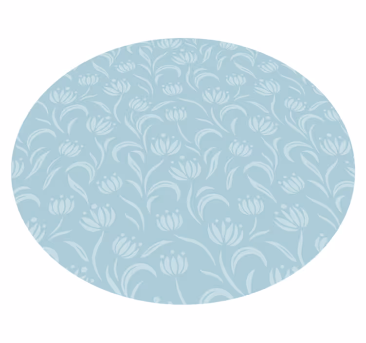 Tappeto vinile fiori motivo morbido blu - TenStickers