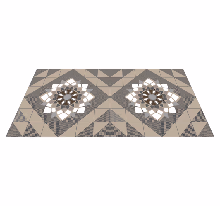 Tappeto vinile mosaico motivo floreale geometrico - TenStickers