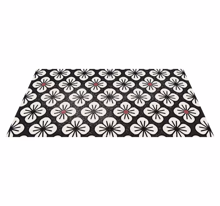 Tappeto vinile fiori eleganti trifogli marroni - TenStickers
