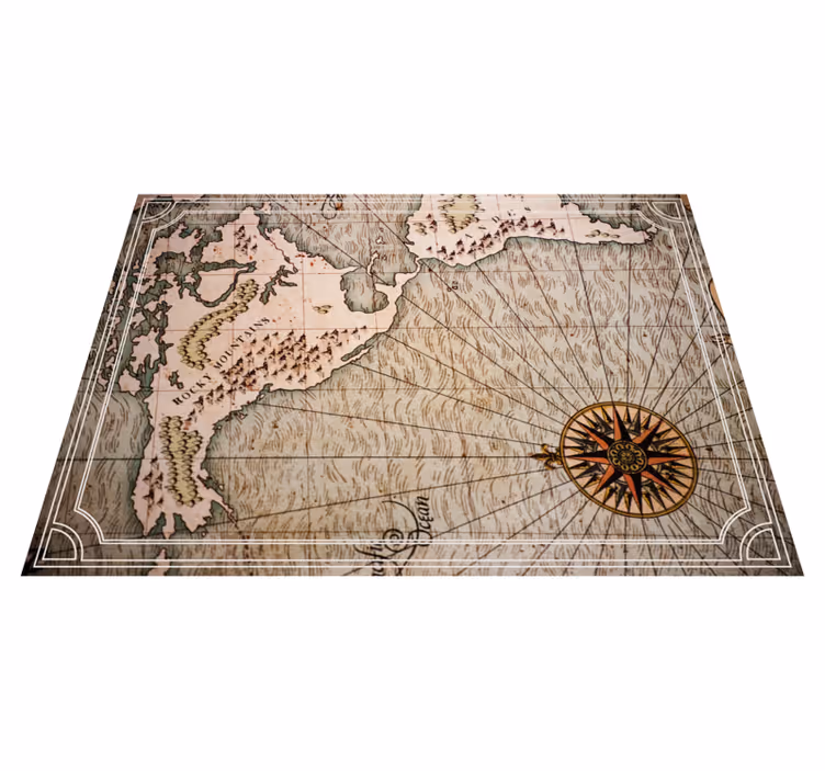 Tappeto vinile mappamondo carta nautica antica - TenStickers