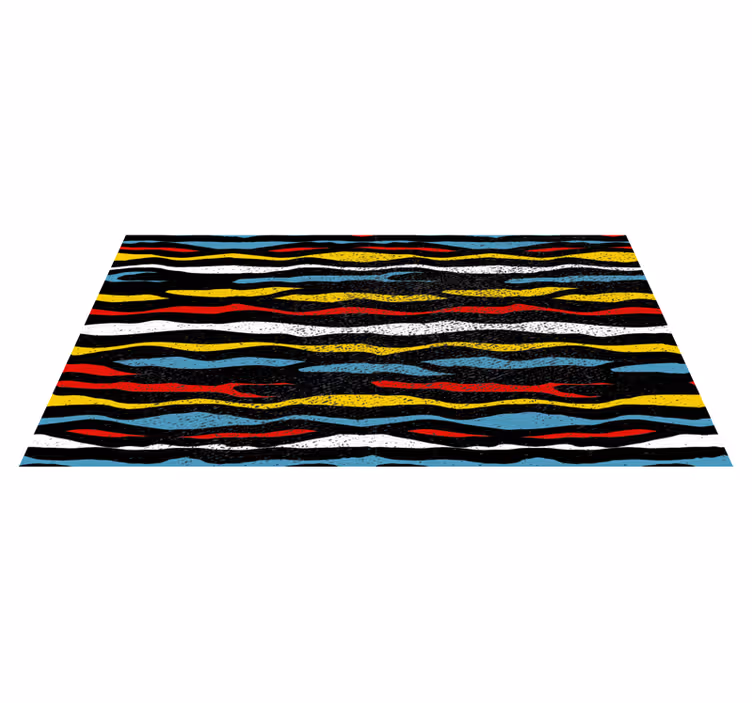 Tappeto vinile strisce design ondulato colorato - TenStickers