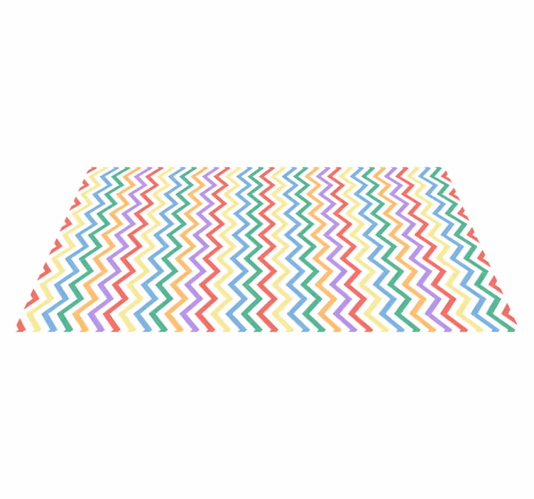 Tappeto vinile geometrico motivo a zigzag vibrante - TenStickers