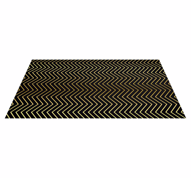 Tappeto vinile geometrico motivo a chevron dorato - TenStickers
