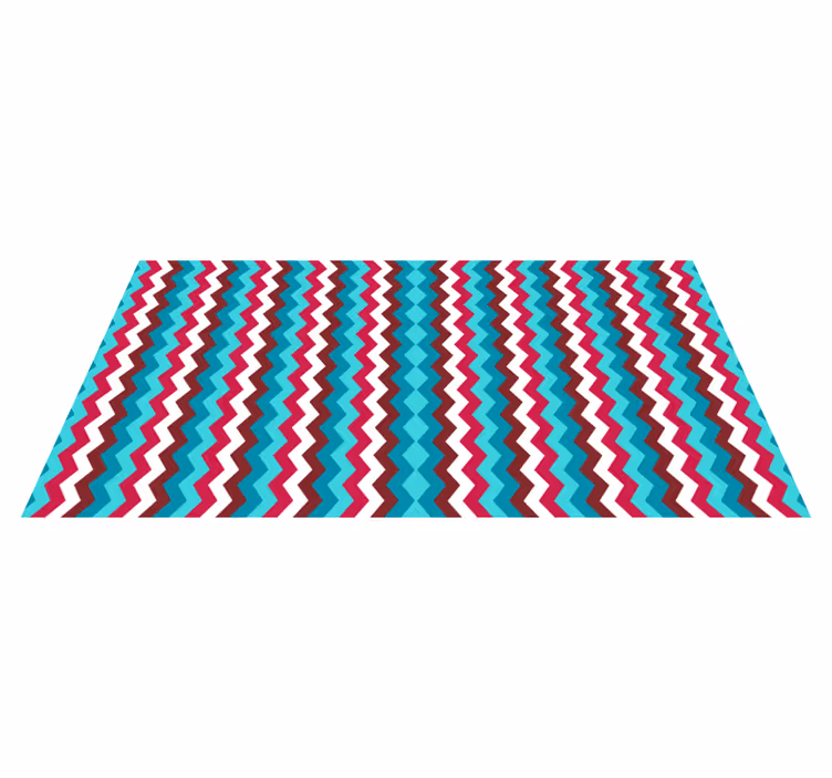 Tappeto vinile geometrico motivo a onde a zigzag - TenStickers