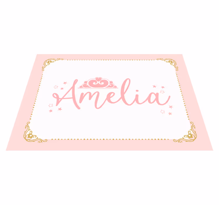 Tappeto vinile per bambini design personalizzato con corona - TenStickers
