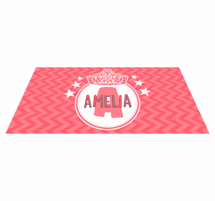Tappeto vinile per bambini emblema nome principessa - TenStickers